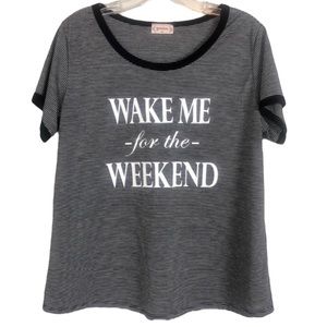 Gemstone Wake Me for the Weekend Striped Top